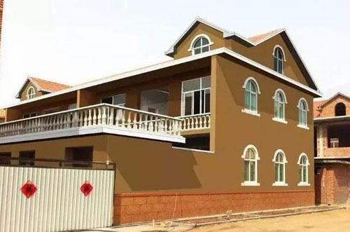 在農村小別墅用真石漆裝修外墻,效果圖美絕了